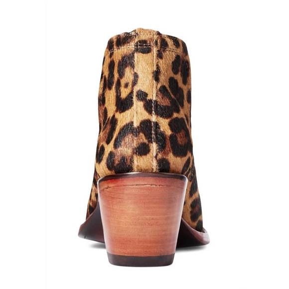 NEW ARIAT women's dixon calf bootie in leopard hair on - Picture 2 of 4